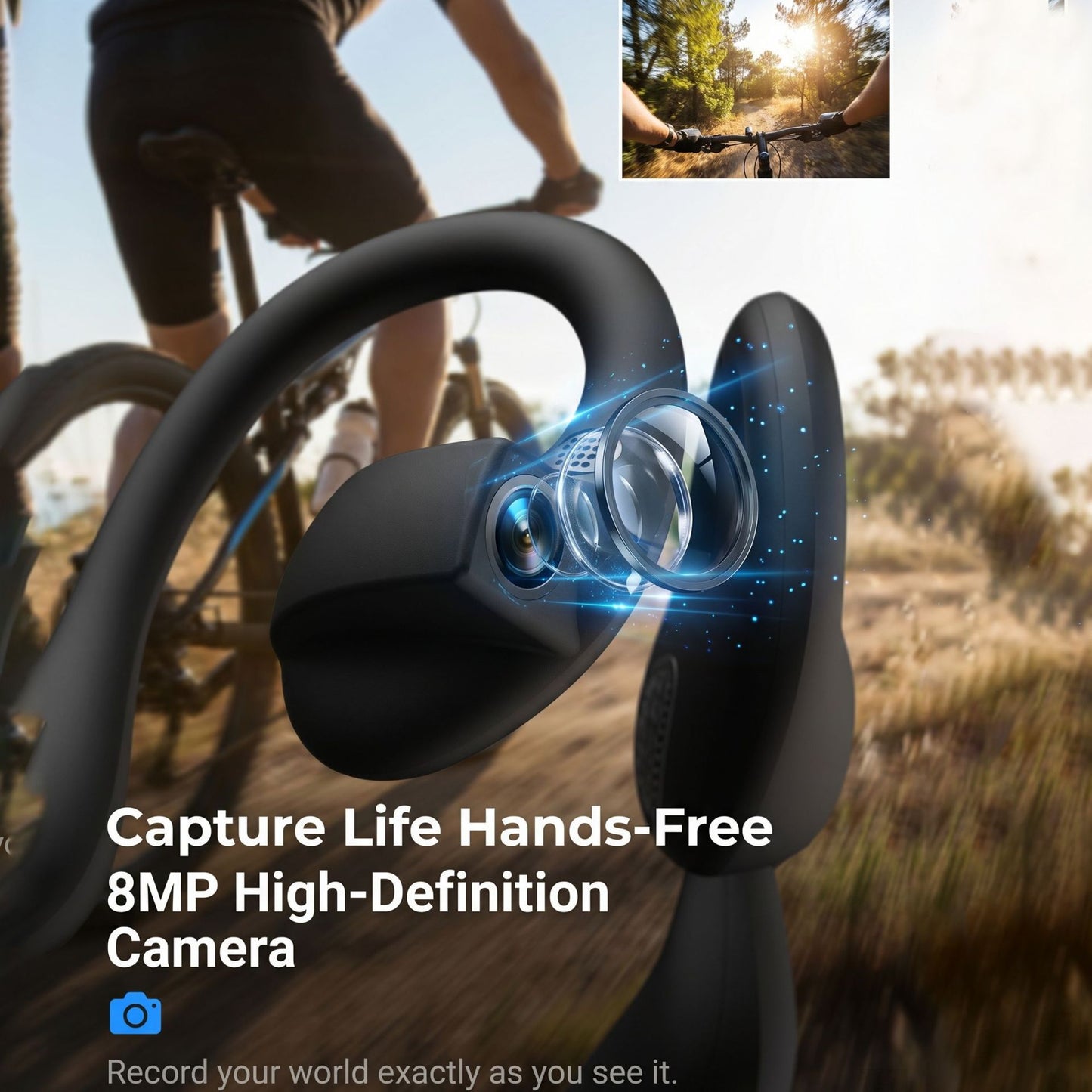 AI Smart Camera Earphones with 8MP HD Camera, AI Vision Assistant, Real-Time Translation & Open-Ear Bluetooth Headphones