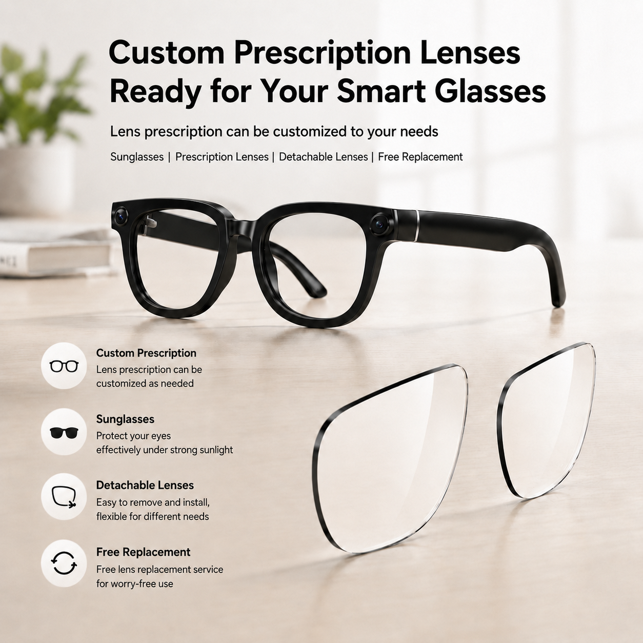 Q1 | 4K AI Smart Eyewear with Object Recognition & Anti-Shake Cam