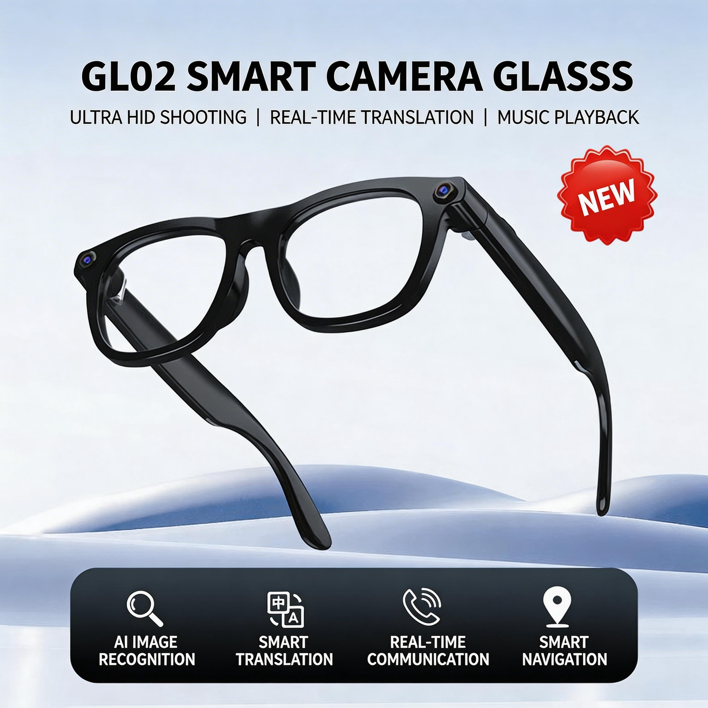 GL02 | 4K AI Smart Glasses with 13MP